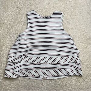 Peplum Striped Blouse Black/Pink/White size S/M